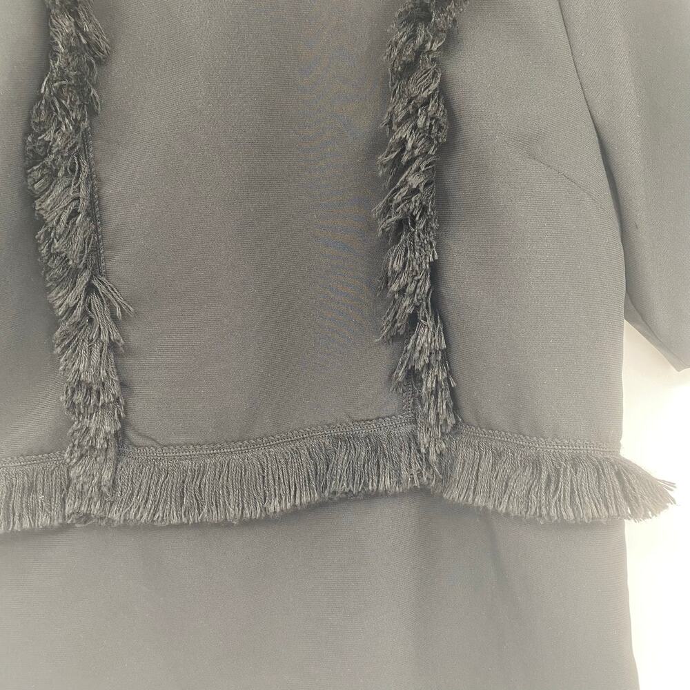 Vanessa Virginia Anthropologie Women's Black Fringe Blouse Size XS X-Small - Picture 7 of 8